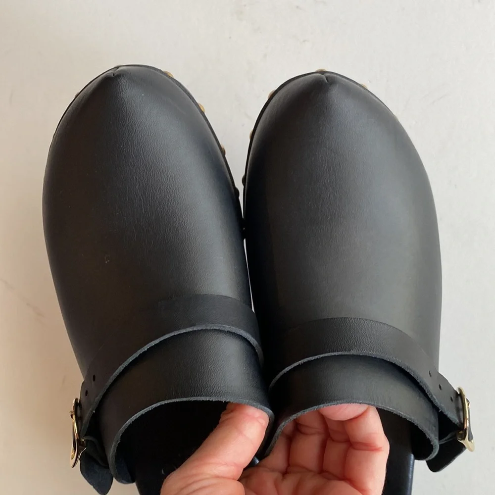 Ancient Greek Sandals Black Clogs - Picture 5 of 16